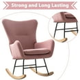 thumbnail image 3 of Bonzy Home Nursery Rocking Chair, Accent Rocker Glider Side Chair with High Backrest for Nursery Living Room Bedroom Office，Pink, 3 of 8