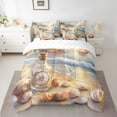 thumbnail image 2 of Erosebridal Golden Beach Bedding Sets King Size, Kawaii Seashell Comforter Sets with Sheets, Sea Bird Decor, Reversible 7 Pieces, 2 of 5