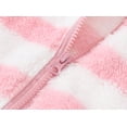thumbnail image 4 of Diufon Spring Fleece Hoodies for Toddler Kids Baby Girls Boys Striped Fuzzy Jacket Zipper Long Sleeve Coat, 4 of 8