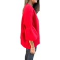 thumbnail image 2 of Chaqueta de Traje Informal Elegante con Abertura Frontal, Acampanada y Mangas 3/4 para Mujer. Rojo S, 2 of 7