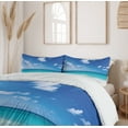 thumbnail image 6 of Ambesonne Ocean Duvet Cover Set, Barbados Coastline Summer, Queen, Blue Aqua Coconut, 6 of 6