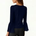 thumbnail image 4 of BLVB Womens 3/4 Sleeve Sparkle Mesh Top Blouses Casual Shirts Crewneck Glitter Night out Tops for Elegant Evening, 4 of 7