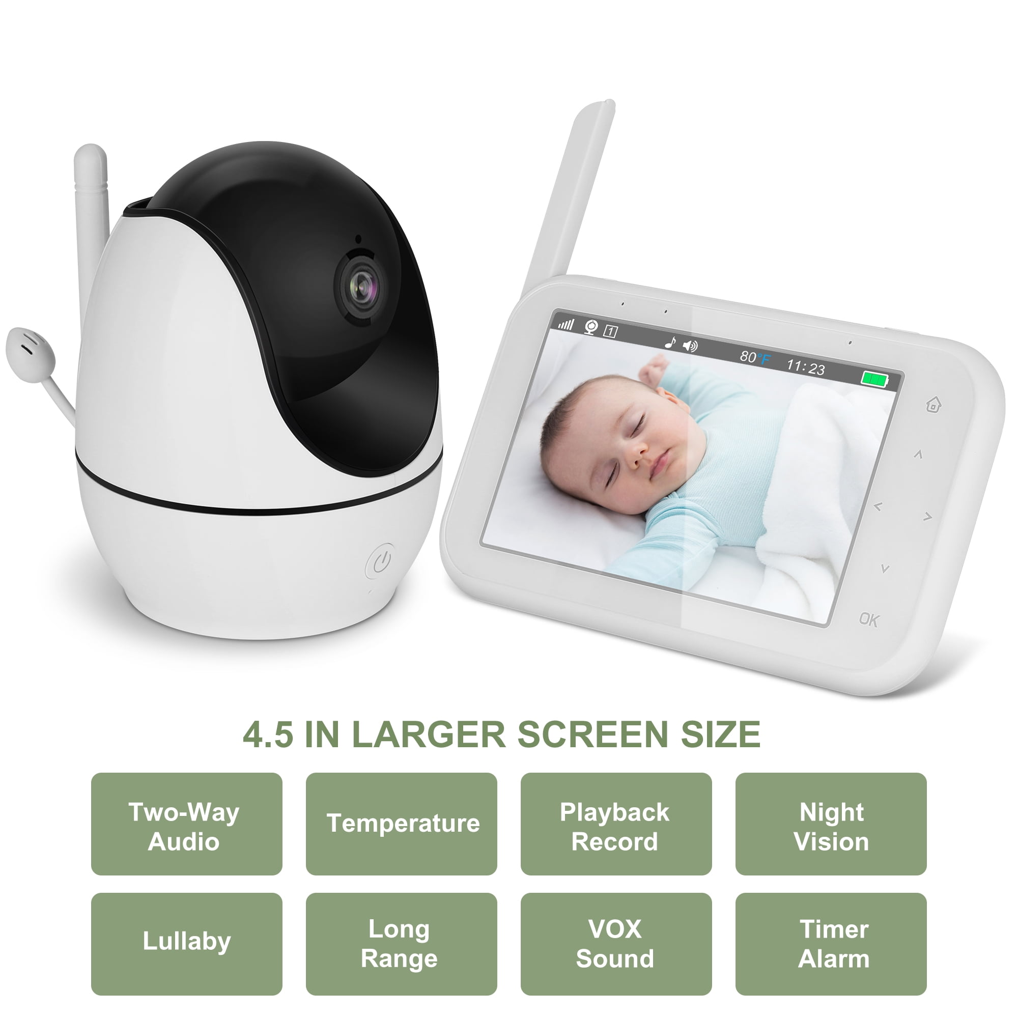 Wireless Digital Baby Monitor LCD Color applNight Vision Audio Video Camera 2Way 