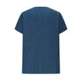 thumbnail image 6 of Kelon Blouses for Women Short Sleeve Shirts Crew Neck Linen Cotton Fashion Clothes Vacation Outfits Summer Going Out Basic Tee, XL, 6 of 7