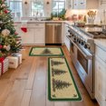 thumbnail image 3 of Sm:)e Pine Tree Christmas Kitchen Rugs and Mats, 17x29Inch and 17x47 Inch, Non Slip Linen Mat Inside Washable for Porch Patio Hallway, 3 of 7