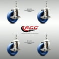 thumbnail image 2 of 4 Inch 316SS Solid Polyurethane Swivel 10mm Threaded Stem Caster Set Brake, 2 of 2