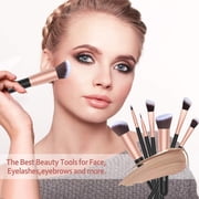 BESTOPE Premium Synthetic Foundation Brush Blending Face Powder Blush Concealers Eye Shadows Makeup Brushes Kit, Rose Golden, 16 Pieces