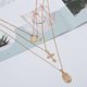 thumbnail image 3 of Collar con colgante de tres capas y dije de cruz, gargantilla, joyería llamativa, collar religioso (oro), 3 of 6