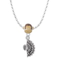 thumbnail image 1 of Delight Jewelry Silvertone Fan with AB Crystal Mia Monkey Charm Necklace, 1 of 4
