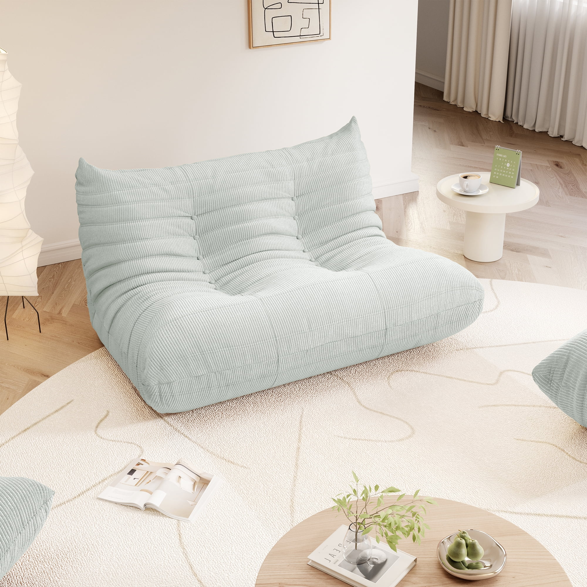 Gtilzria Lazy Sofa Comfortable Bean Bag Chair for Adults Floor Couch for Living Room, Bedroom, Corduroy, Green
