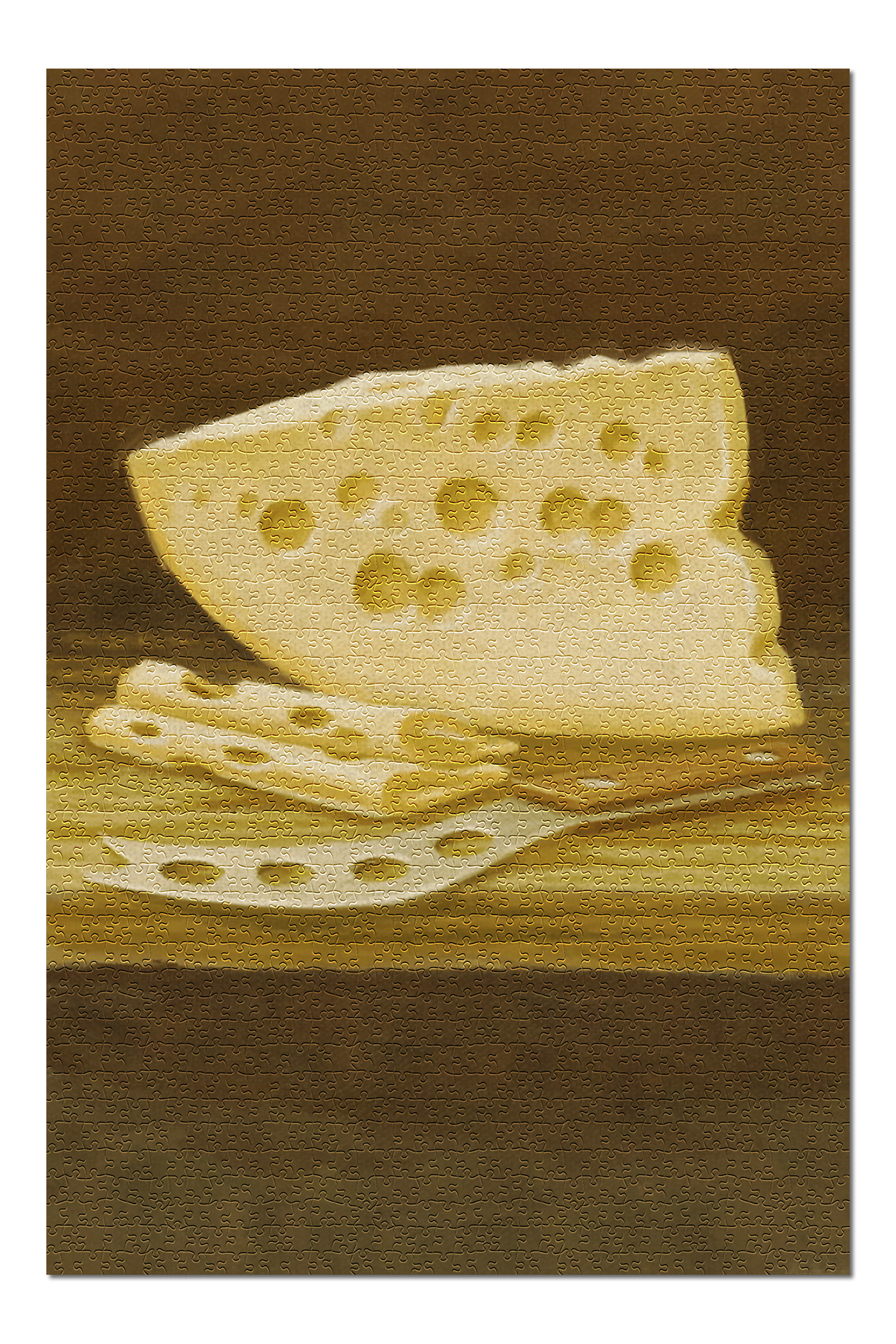 Swiss Cheese Oil Painting (20x30 Premium 1000 Piece Jigsaw Puzzle, Made in USA!)