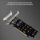 thumbnail image 5 of 3X Tarjeta Vertical de Servidor PCIE X16 A M.2 M-Key NVMEx4 SSD 2U, Tarjeta Dividida de 4 Discos NVME PCI-EX16 de Doble Cara, 5 of 5