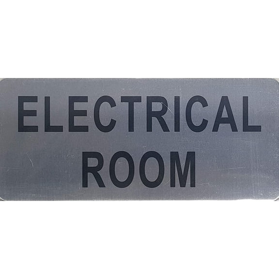 Electrical Room Sign (Brush Aluminium, 3.5X8)-The Mont Argent line.(ref-2022-4)