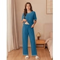 thumbnail image 2 of EKOUAER Cotton Pajamas Sets for Women Soft Contrast Piping Lounge Set 2 Piece Short Sleeve Pj Set with Pockets, 2 of 6