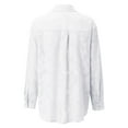 thumbnail image 5 of DondPO Long Sleeve Shirts Dress Shirts for Women Women Casual Shirt Long Sleeve Thin Button Solid Chiffon Lapel Long Sleeve Shirt Top Womens Tops Flannel Shirt White L, 5 of 5