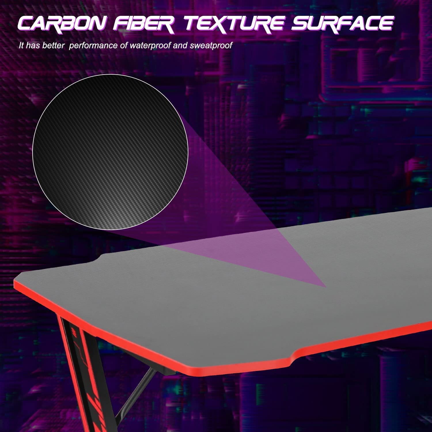 BestOffice 47 inch Z Shaped Ergonomic Gaming Desk, Steel