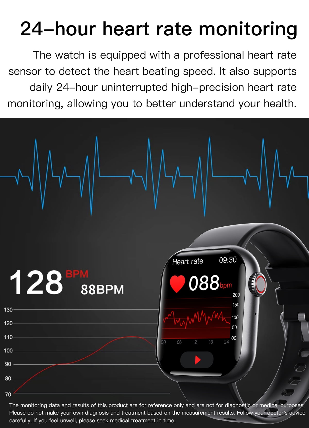 F108 smart watch fitness monitoring tracker waterproof sports