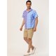 thumbnail image 4 of Lars Amadeus Camisa de cuadros a rayas estampada con botones y manga corta en color en contraste para hombre Morado negro M, 4 of 6