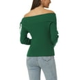 thumbnail image 3 of Unique Bargains Pull-Over Décontracté à Manches Longues Côtelé pour Femmes Vert S, 3 of 5