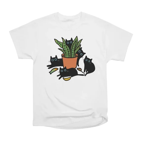 Kittens and a Snake Plant T-Shirt Tee Gift For Him Merch For Her Apparel For Friend