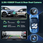 Lamtto Wireless Carplay &Android Auto with 4K Dash cam,10.26 Inch Protable Carplay Screen for Car,1080P Backup Camera, Digital Media Receivers with Voice Control/Bluetooth/G-Sensor/GPS/Mirror Link