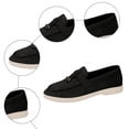 thumbnail image 7 of Suede Loafers for Women Dressy Fringe Slip on Flat Shoes Casual Lightweight Outdoor Walking Driving Shoes Black Size 9, 7 of 7
