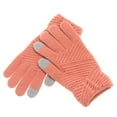 thumbnail image 3 of 1 Pair Warm Winter Stretch Full Finger Touch Screen Knitted Gloves Thicken Knit Mittens BEIGE, 3 of 8