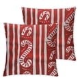 thumbnail image 2 of Acheng Pillow Covers Set of 2 Candy Cane, Throw Pillow Cases Christmas Candy Cane Pillowcase Cushion Cover Decorative for Indoor Outdoor Home Sofa Bedroom Livingroom, Red White, 2 of 6