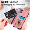 thumbnail image 4 of SaniMore for iPhone X/XS Wallet Case, [RFID Blocking] Elastic Card Slot Vehicle Magnetic PU Leather Ring Holder & Lanyard Stand Money Pocket Protective Cover for iPhone X/XS, Pink, 4 of 15