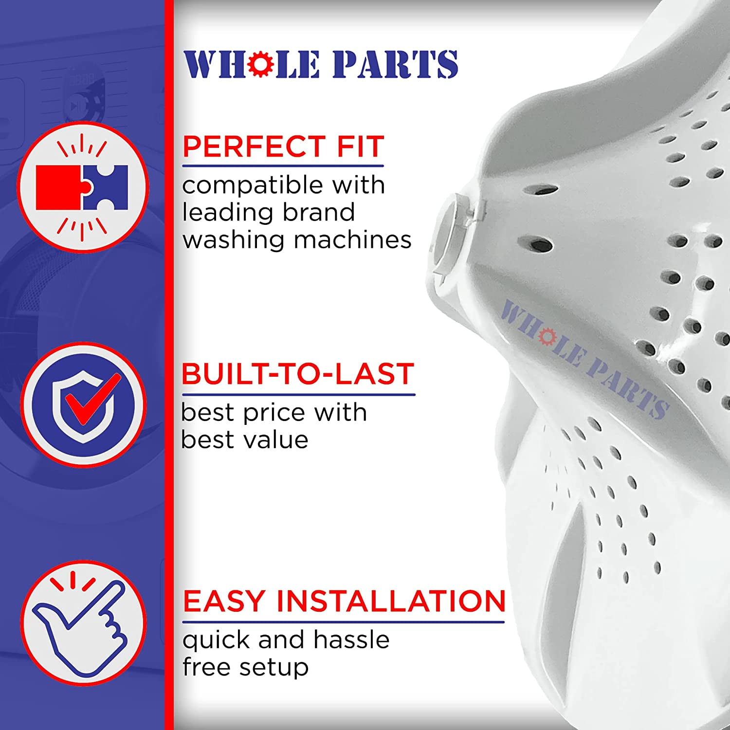 Whole Parts Washing Machine Washplate Part# W11252784 - Replacement and Compatible with Some Maytag and Whirlpool Washers