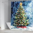 thumbnail image 2 of Winter Colorful Christmas Tree Shower Curtain Sets for Bathroom, Art Deco Shower Curtain Sets with Hooks, Realism Rustic Floral Light Bathroom Accessories Sets with Bath Mat Sets, 2 of 6