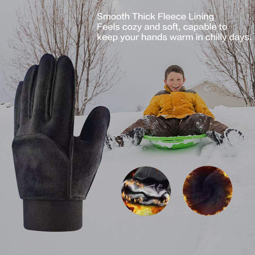 Winter Gloves Kids Boys Thinsulate Lined Warm Outdoor Thermal Sports 3-15 Year 