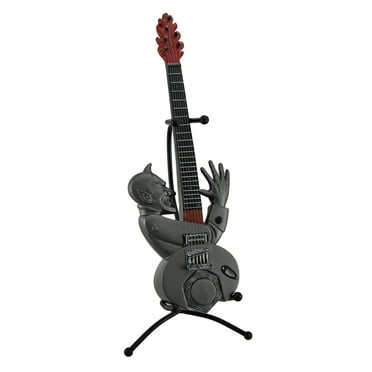 Things2Die4 Evil Entertainer Dark Grey Fiery Demon Guitar Resin Coin Bank 15 inch