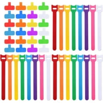 48 Pcs Cord Wraps, 24 Pack Cord Labels Wire Labels 24 Pcs Fastening Cable Ties Cord Organizer,Adjustable Cord Management Ties for Charging Cords & Electrical Cords,Reusable Multi-Purpose