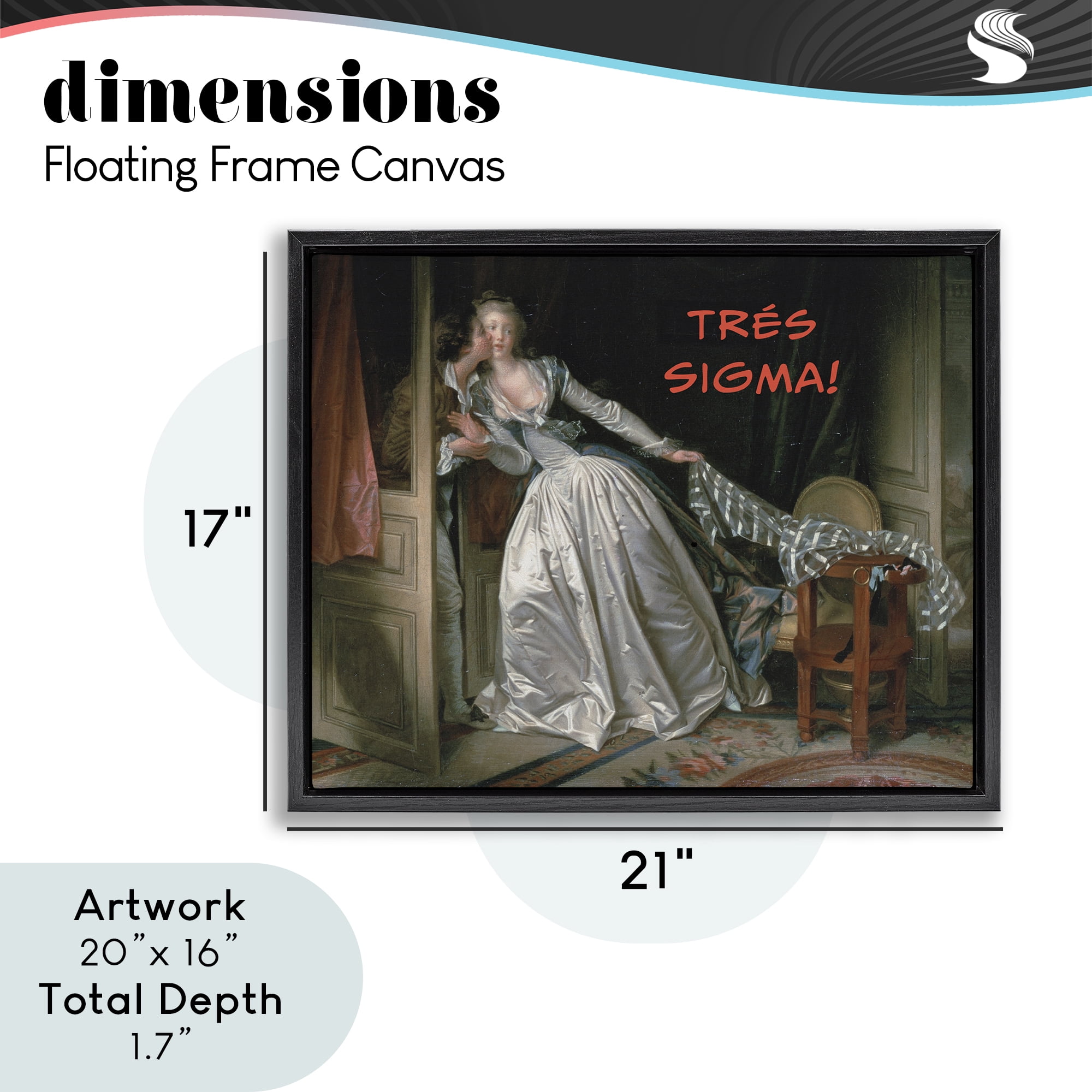 Stupell Industries Iconic Tres Sigma Black Framed Floater Canvas Wall Art, design by Grotto Studios