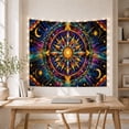 thumbnail image 5 of Celestial Stained Glass Mandala Sun in Deep Cosmic Galaxy, Mystical Boho for Space Lovers Cosmic Art Decor Housewarming Gift Tapestry Wall Hanging for Bedroom and Living Room, 5 of 7