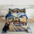 thumbnail image 3 of Manfei Retro Train Full Size Comforter Sets,Cute Cartoon Snowman Bedding Comforter Set,Merry Christmas Bedding Sets For Kids,Super Cozy Room Decor Reversible,3-Piece, 3 of 9