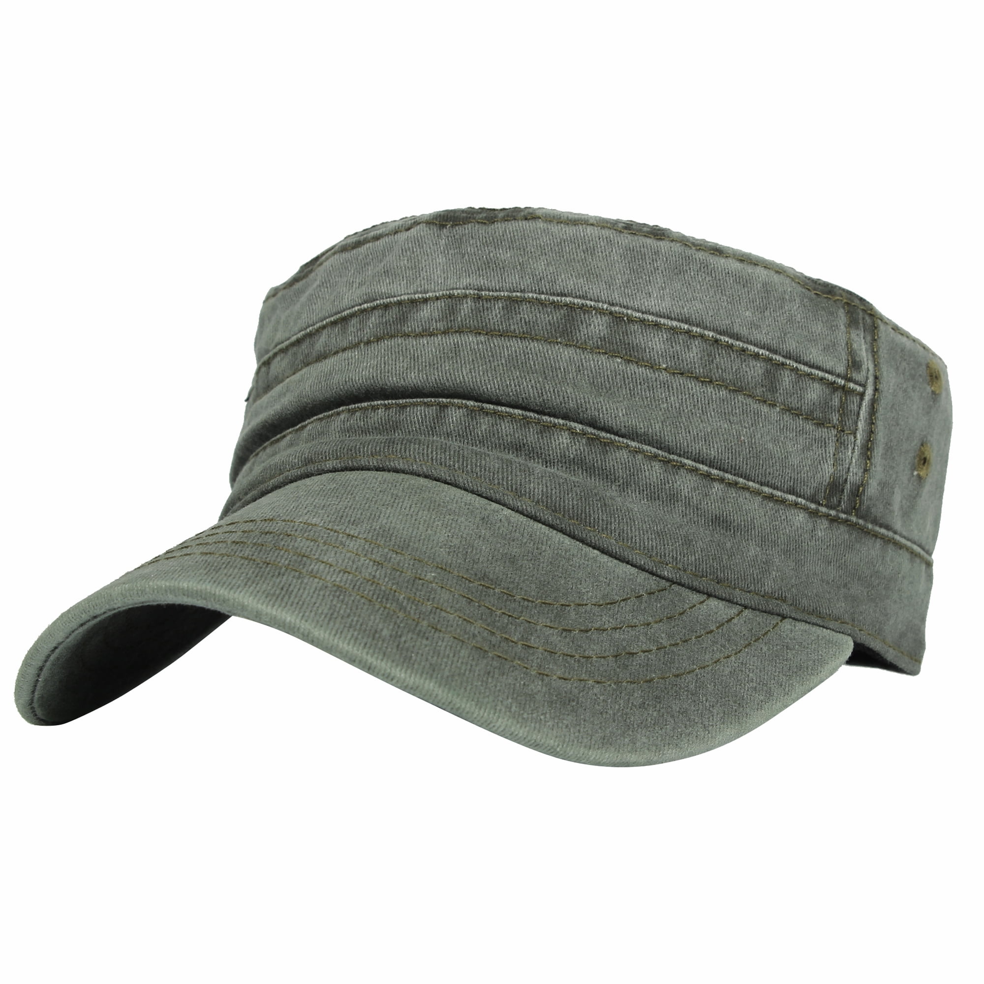 WITHMOONS Flat Top Washed Baseball Cap Military Style Cadet Hat 