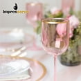 thumbnail image 5 of Impresserve 12 oz Pink Plastic Wine Goblets with Gold Rim, Disposable Party Glasses (Set of 10), 5 of 6