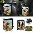 thumbnail image 4 of Jeiento Floral Cow Car Seat Cover Set 15 PCS with Steering Wheel Cover Seat Belt Covers Trash Bag Air Vent Phone Holder Rear View Mirror Cover Car Cup Coasters Key Chain Auto Interior Accessories, 4 of 7