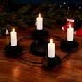 thumbnail image 5 of Candles & Holders Advent Wreath Candle Holder Round Design for Five Candles Decorative Gold Metal Ring Stand for and Home, 5 of 5
