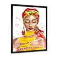 thumbnail image 2 of Designart 'Exotic Colorful Portrait of Afro American Woman' Traditional Framed Art Print, 2 of 4