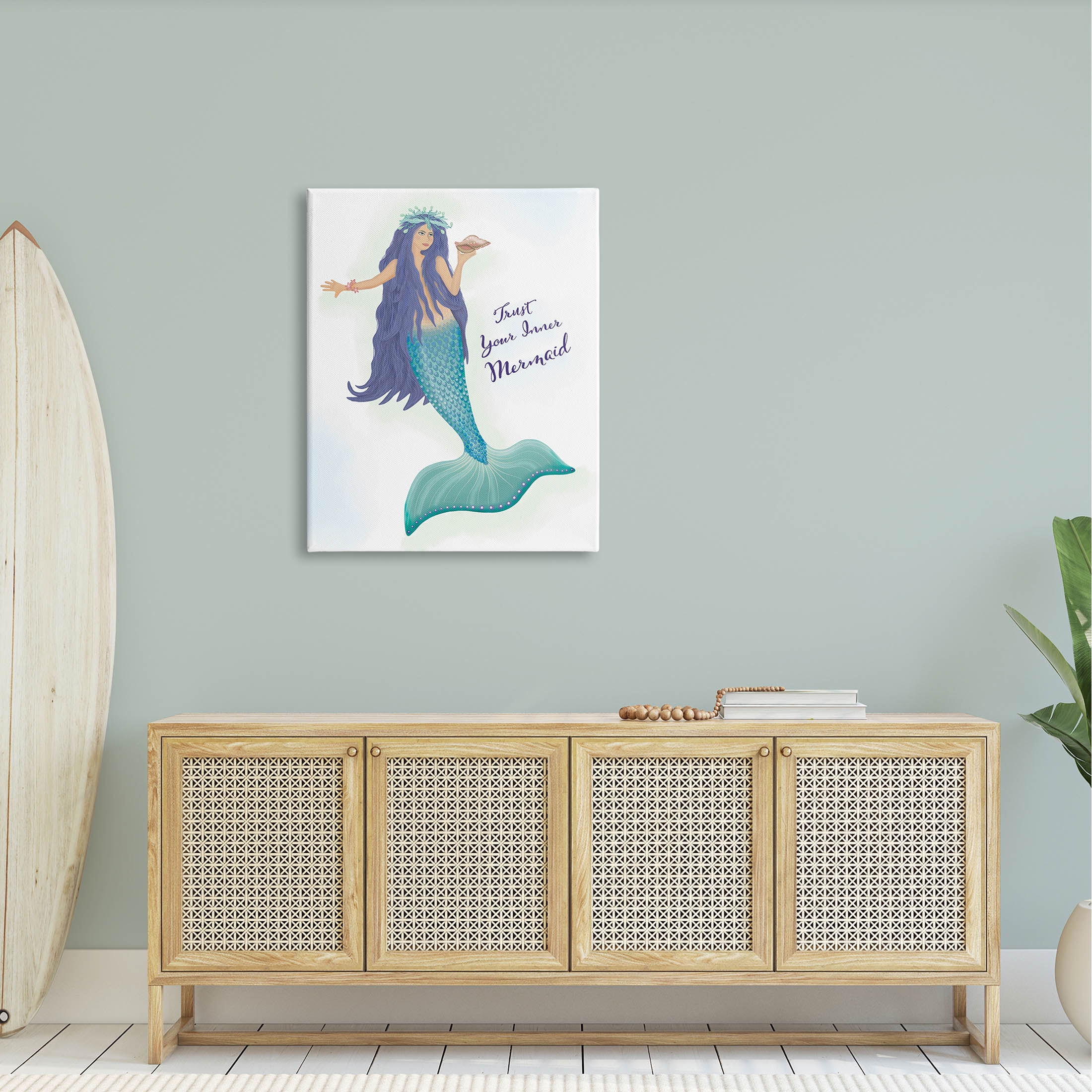 Trust Your Inner Mermaid Phrase Fairy Tales & Fantasy Graphic Art Gallery Wrapped Canvas Print Wall Art