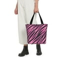 thumbnail image 5 of Tote Bag for Women, pink black zebra print striped Large Capacity Handbags Womens Laptop Work Beach Tote Bags, Reusable Grocery Shoulder Bags Gifts for Women Work Gym Shopping Travel, 5 of 6