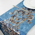 thumbnail image 4 of Simple Modern Table Runners, Elegant Table Runner Vintage Jacquard Table Runners With Tassels For Holiday Party Dining Table Decoration-Gray-32x180cm, 4 of 7