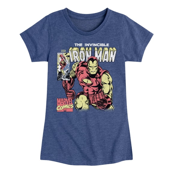 Iron Man - Boxes Tonal - Youth Girls Fitted Short Sleeve T-Shirt
