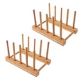 thumbnail image 1 of 2X Estante para platos, ollas, soporte de madera para platos, soporte de exhibición de tazas de cocina de madera, escurridor, NUEVO, 1 of 8