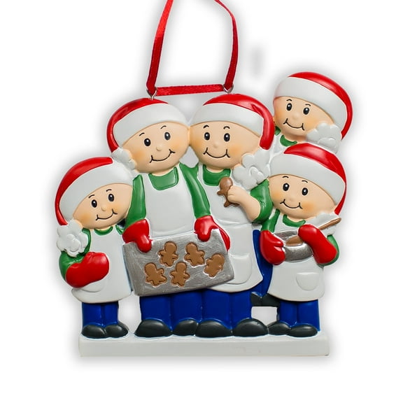 Cookie Family Holds 5 People Round Disc Ornament