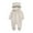 Beige, variant on Odeerbi Baby Girls Boys Clothes Baby Rompers Newborn Winter Fleece Jumpsuit Solid Hooded Romper Zipper Coat Outwear