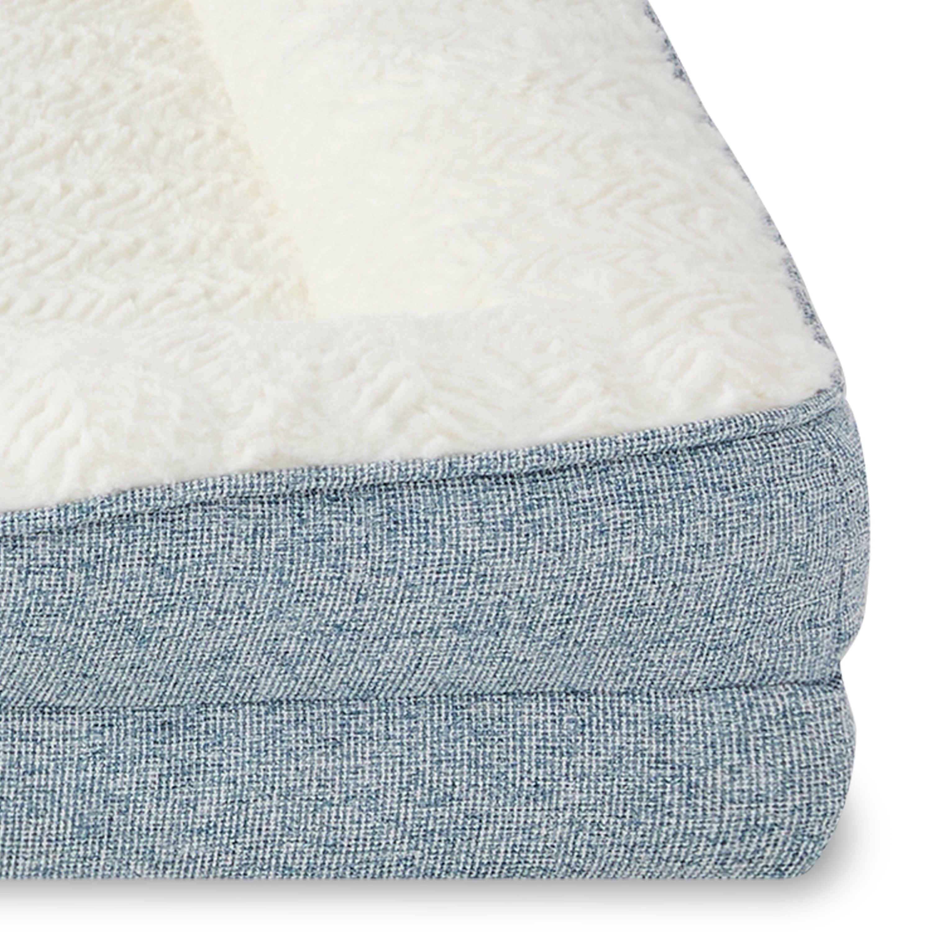 Vibrant Life Large Orthopedic Bolster Dog Bed, Blue, 32" x 42"